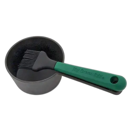Big Green Egg Cast Iron Sauce Pot With Basting Brush