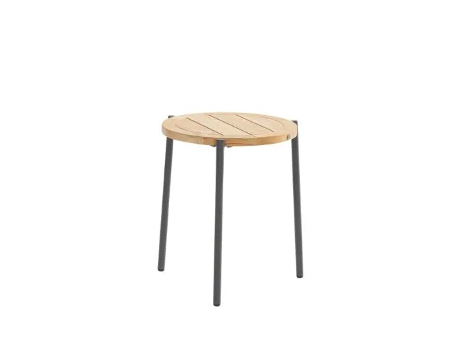 4 Seasons Outdoor Yoga side table antraciet natural teak 45 cm. Ø (H55)