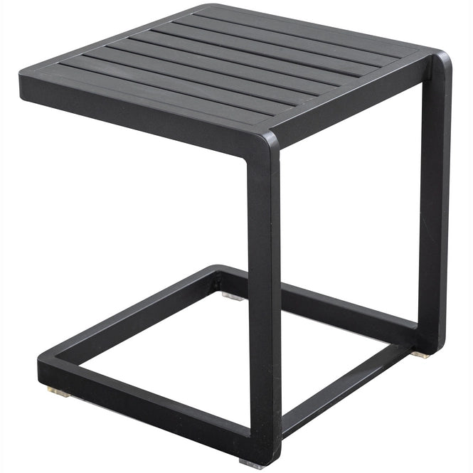 Yoi Hokan lounger side table 40x40cm. alu black