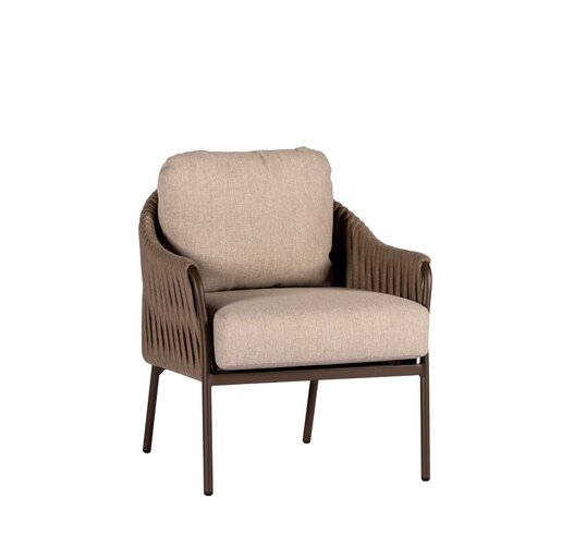 Yoi Hydra low dining chair alu bronzebelt toffeeflax beige AW